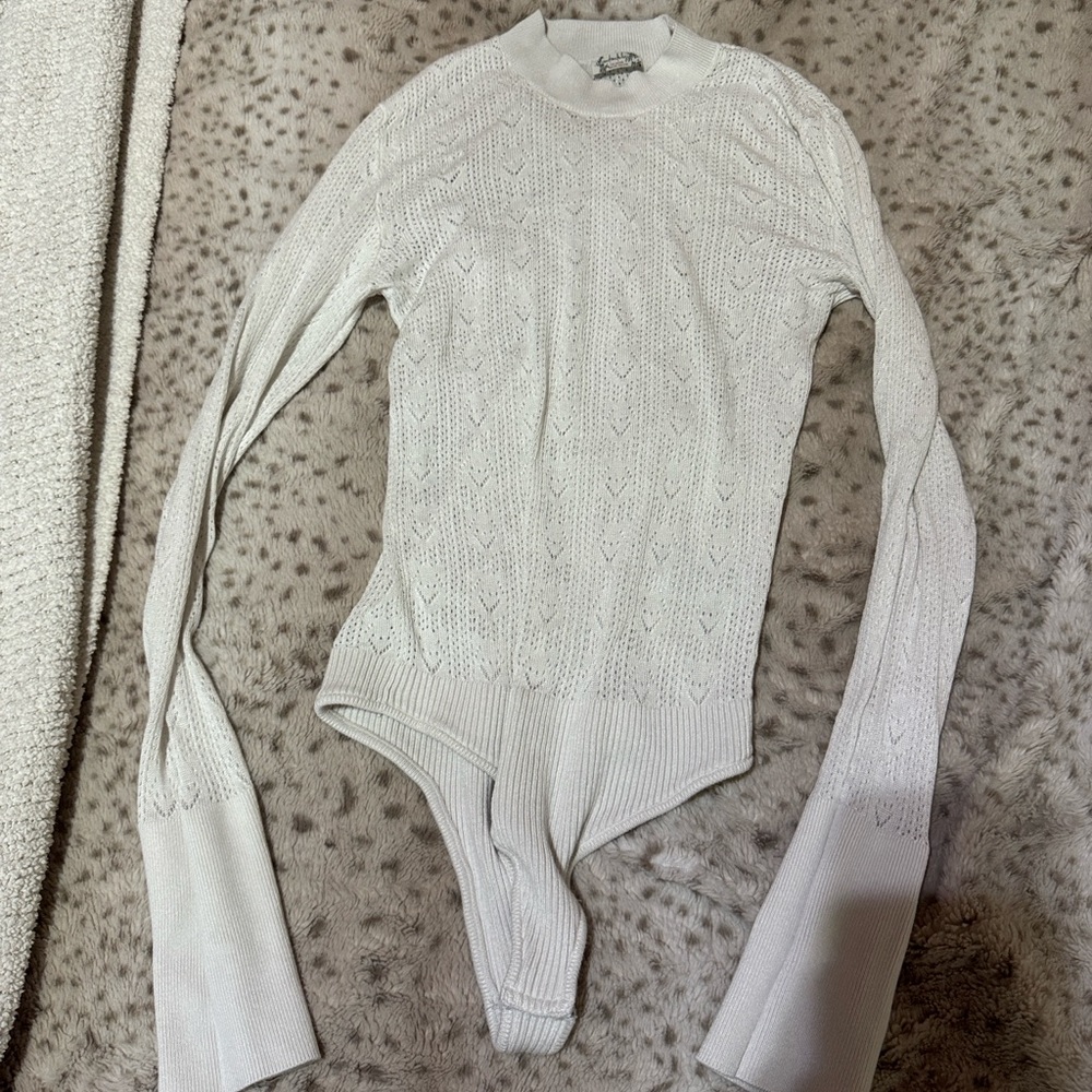 Free People White Knit Bodysuit - Picture 3 of 6
